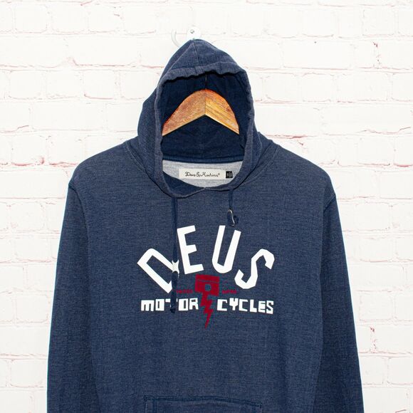 Deus Ex Machina Men's Pullover Hoodie Sweatshirt indigo Blue Size XS - Picture 1 of 6